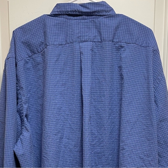 ❤️‍🔥 Ralph Lauren 3XLT Tall Classic Fit Blue White Plaid Dress Shirt Preppy Y2K - Picture 3 of 7